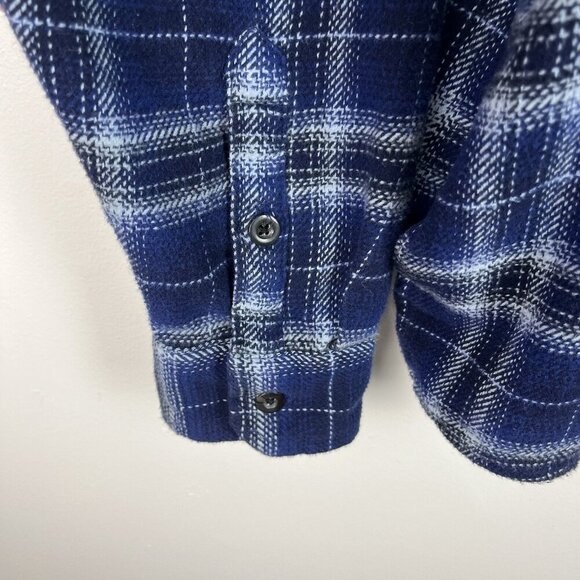 Woolrich Heavy Flannel Shirt Jacket Shacket Mens XXL Blue Plaid Pockets Outdoors - Picture 5 of 13